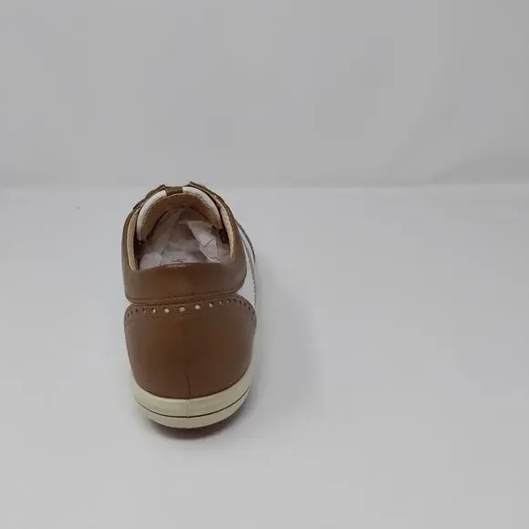 Ecco 40 Size 10.5 Spikeless Womens Golf Shoes Wingtip Brown Leather - Picture 12 of 14